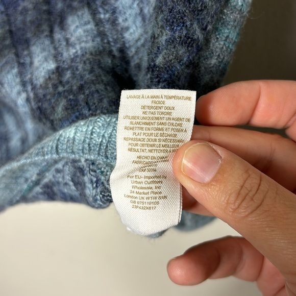 Free People Blue Green Boatneck Sweater Wool blend XS - Picture 6 of 9